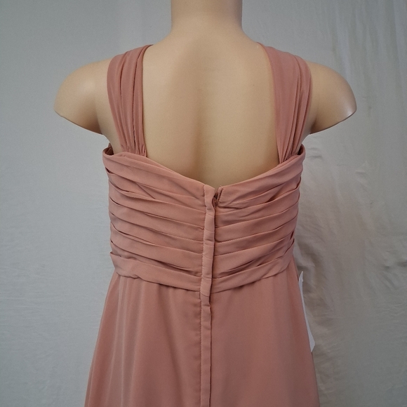 Azazie Kaitlynn Champagne Rose  Sweetheart Maxi Gown Size A14 - Picture 16 of 17